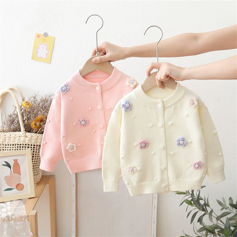 Demi-season sweater, thermal underwear, knitted woolen cute cardigan