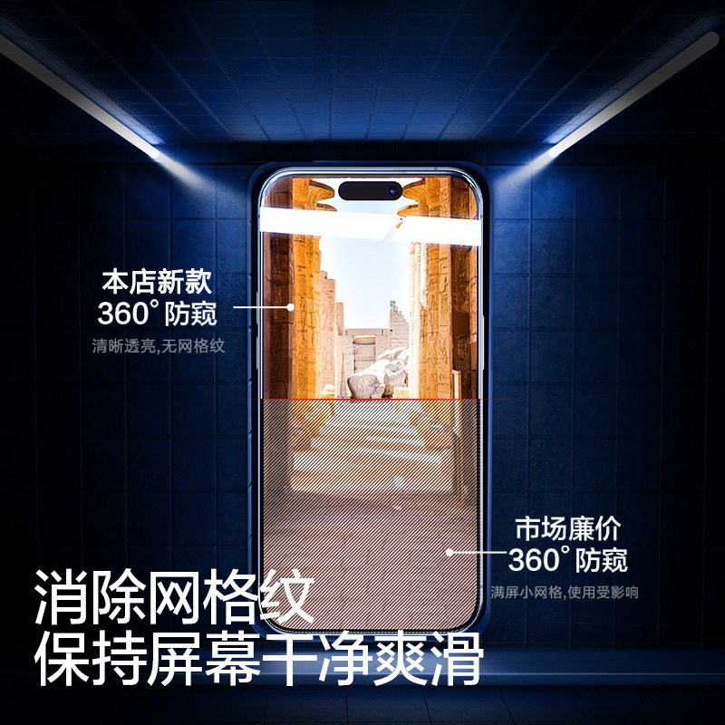 360度のぞき見防止フィルム Apple 16promax 強化フィルム iphone15/14 のぞき見防止 13pro 携帯電話フィルム X|undefined