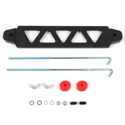 Car modified battery bracket aluminum alloy battery clamp with stainless steel fixing hook battery fixing bracket kit (Digər kuzov və aksesuarlar) - black-triangular-5-holes-with-hook-accessories