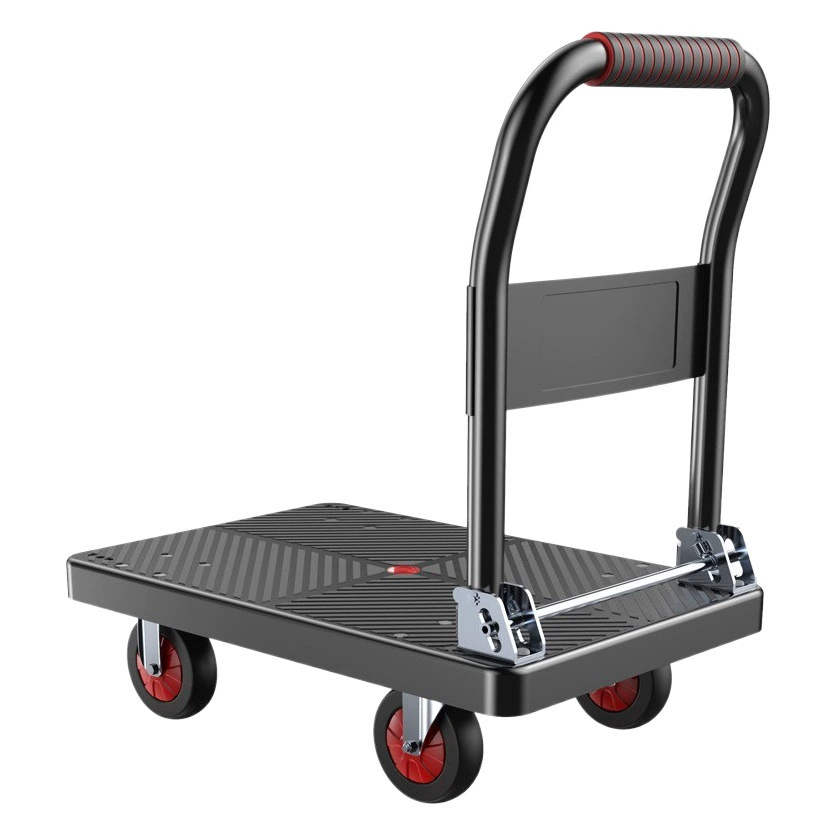 Ручная тележка складная тележка тележка складской тележка прицеп портативный четырехколесный бесшумный шоппинг тележка