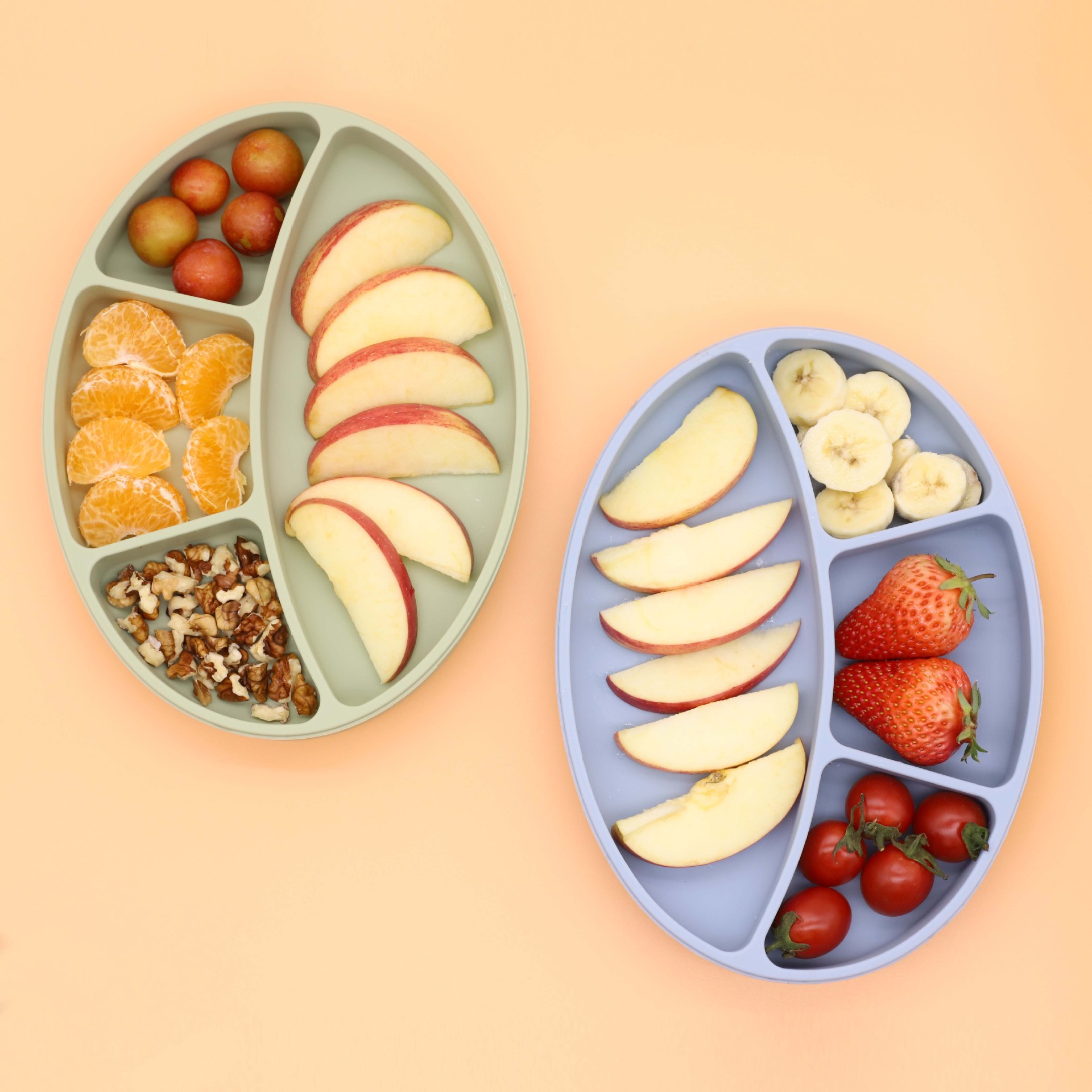 Venta caliente suplemento de alimentos para bebés vajilla de silicona conjunto de silicona para niños lechón tazón integrado Placa de silicona