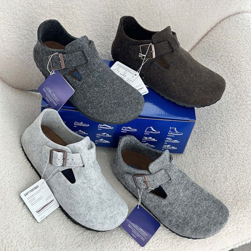 火爆推荐！东莞纯原软木底绒面博肯鞋休闲百搭包头拖鞋男女情侣鞋