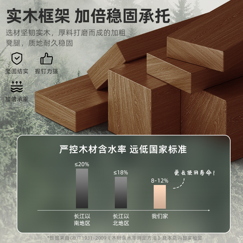 silla de madera maciza pequeña taburete pequeño hogar niños sala de estar respaldo silla simple paquete blando taburete cuadrado taburete de cambio de zapatos