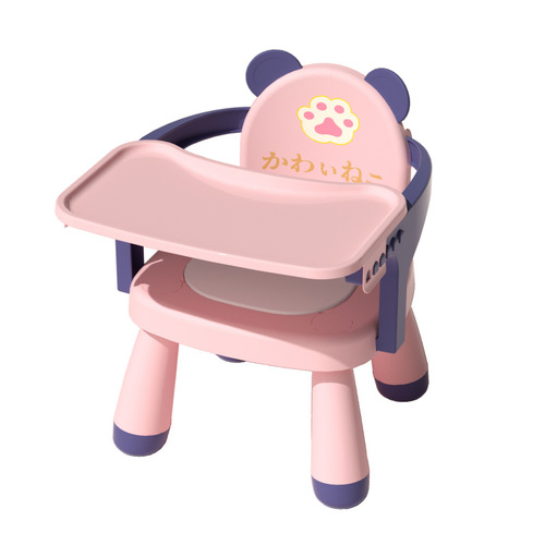 Children's screaming chair portable backrest chair with dinner plate baby eating household children's bench toddler dining table stool