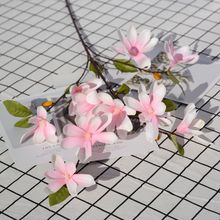 玉兰花仿真花单枝绢花婚礼婚庆花材玫瑰家居摆设插花吊顶装饰假花