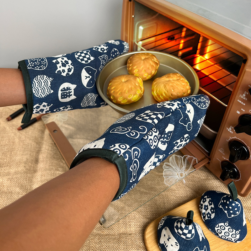 열 절연 삼각형 냄비 모자 높은 온도 안티 스케일링 두꺼운 안티 스케일 장갑 전자 레인지 베이킹 오븐 장갑 YANBING