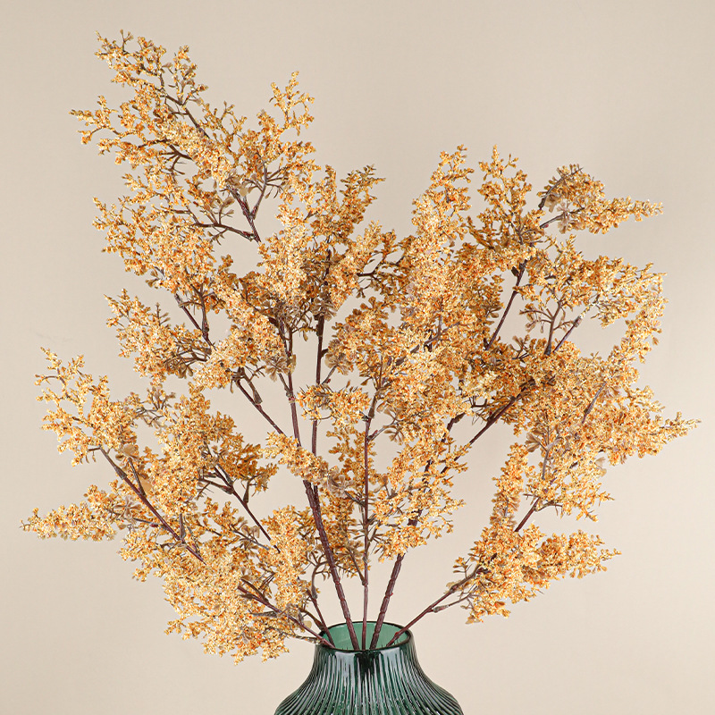 仿真泡沫雾凇花迷雾花圣诞假花婚庆花材酒店装饰油画枯枝干枯系列