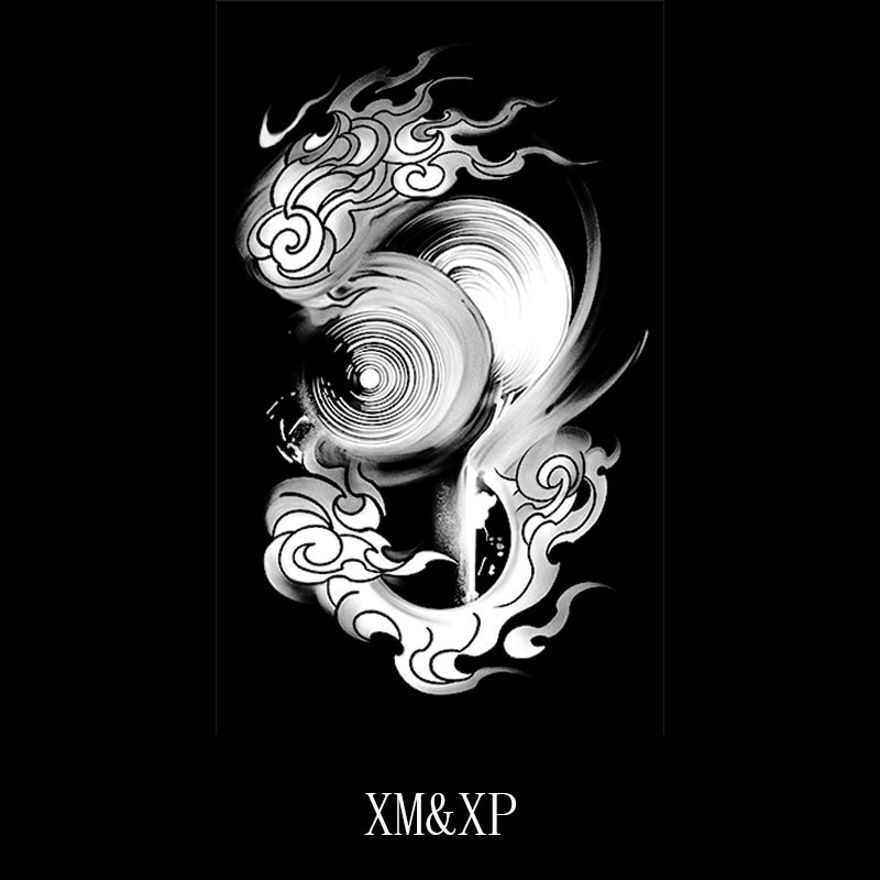 Xm&Xp Abstract Painting Half-Arm Tattoo Sticker Waterproof Female Long-Lasting Male Semi-Permanent Artificial Tattoo Juice