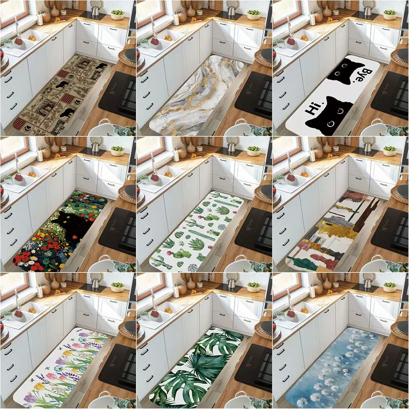 美式印花地垫硅藻泥浴室厨房吸水垫跨境亚马逊家居装饰入户门垫子