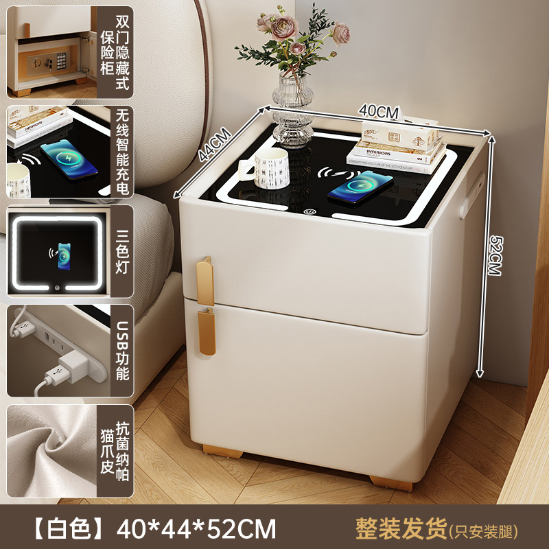 Una caja fuerte inteligente de cabezal de cama en 2025 nuevo dormitorio simple y moderno de madera maciza, lujo ligero y alto