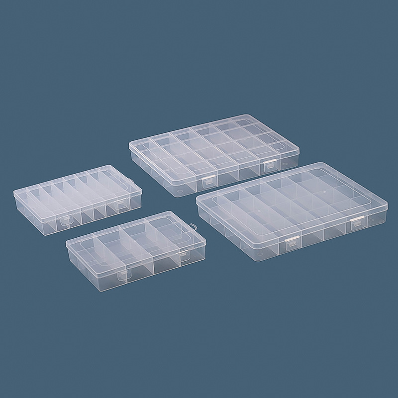 固定透明塑料盒12格24格分格收纳盒渔具五金收纳盒乐高玩具包装盒