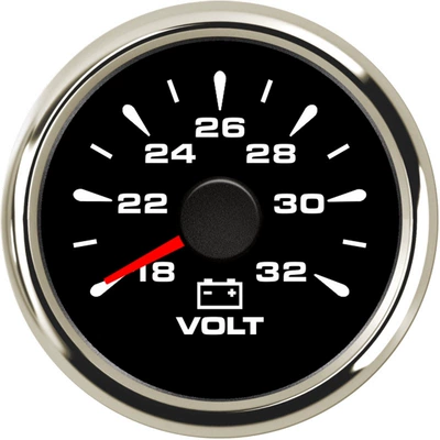 18-32V, Multiple Backlight Options, automobile instrument - silver-edge-black-bottom-18-32v