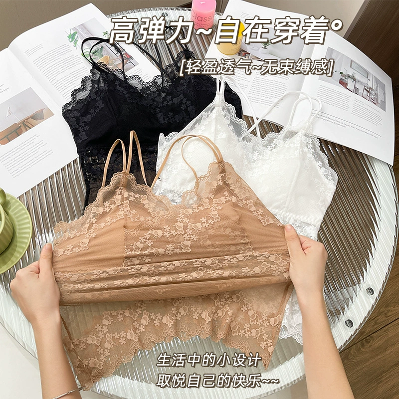  lace underwear as outerwear, straps, tank top, lace dress, beautiful back, worn on the shoulder, slim fit