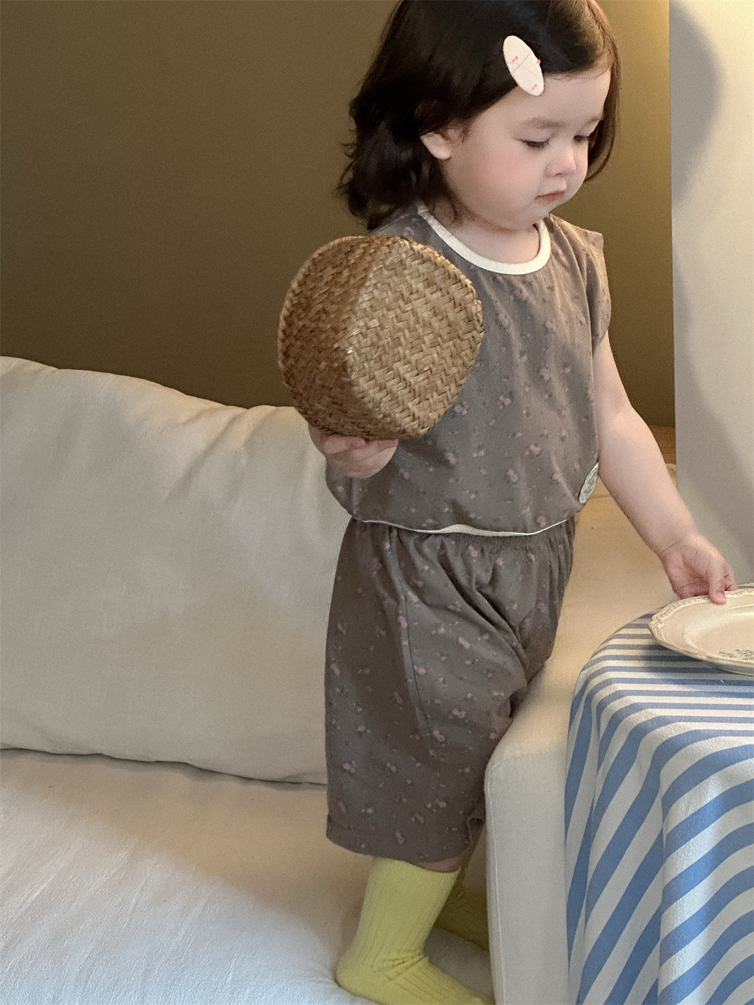 Traje para niñas verano delgado pantalones cortos de manga corta para niños de dos piezas ropa de verano para niños coreanos ropa de verano para bebés