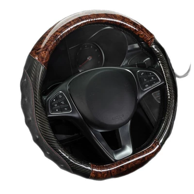 Steering wheel cover: Carbon Fiber Anti-Slip Breathable Handle Cover Universal