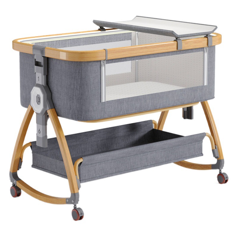 Cuna de bebé recién nacido cama costura Cama grande Baby Shaker BB cama de los niños cuna cama multifuncional móvil plegable
