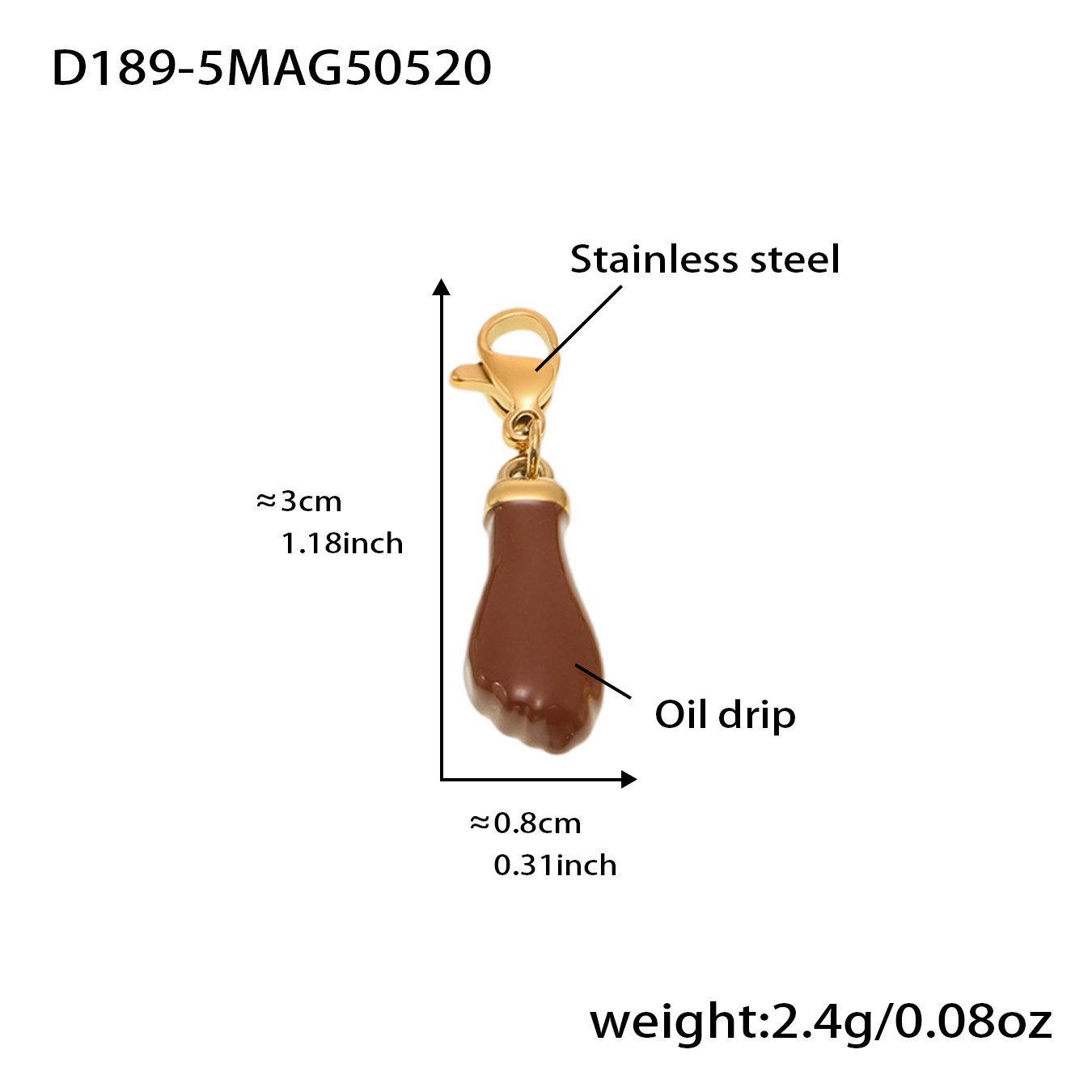 D189-5 골드 에나멜 펜던트 1개