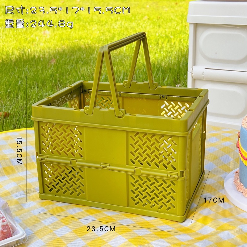 可折叠多功能厨房杂物收纳箱手提多色收纳篮桌面零食整理筐置物盒|undefined