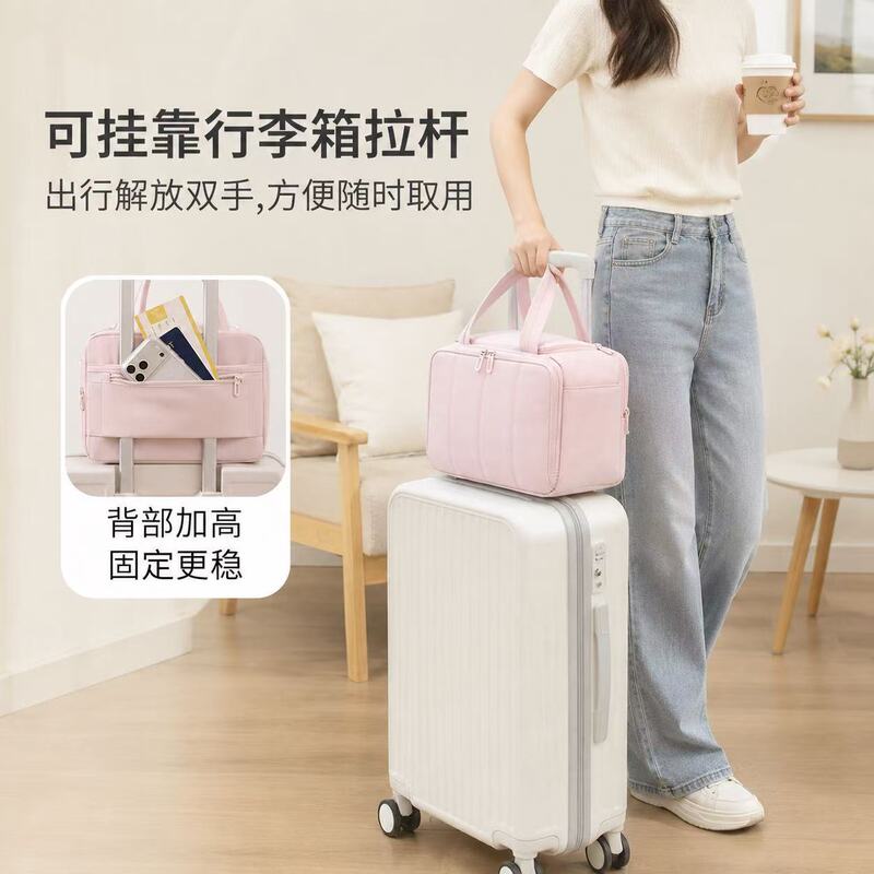 Women's large-capacity makeup bag with compartments, portable cosmetic storage bag, can be hung on luggage for travel and as a toiletry bag Women's large-capacity makeup bag with compartments, portable cosmetic storage bag, can be hung on luggage for travel and as a toiletry bag