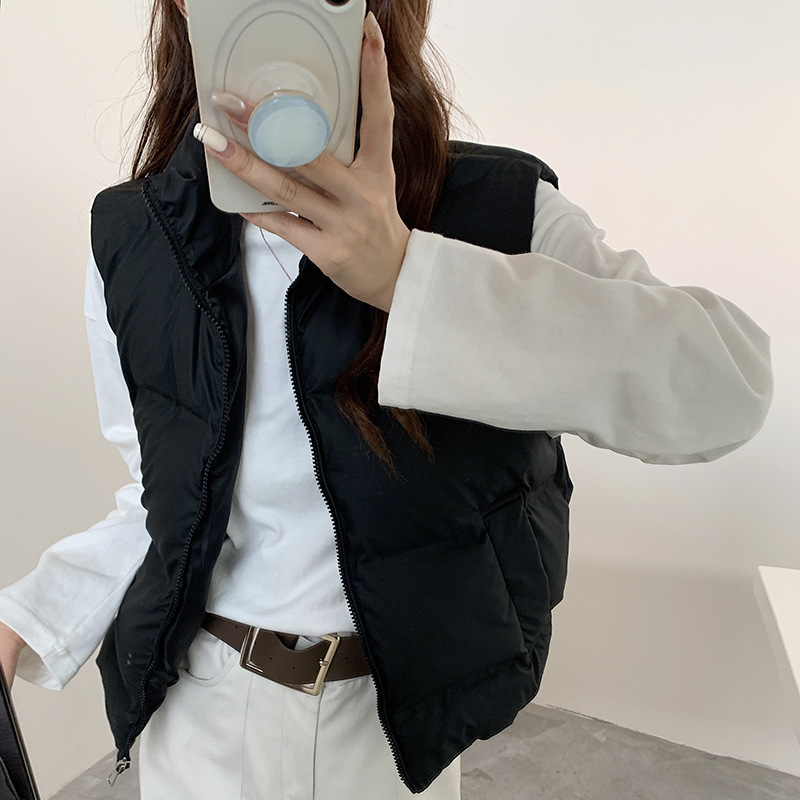 外贸爆款2025新款羽绒棉马夹女韩版短款休闲背心马甲外穿上衣批发|undefined