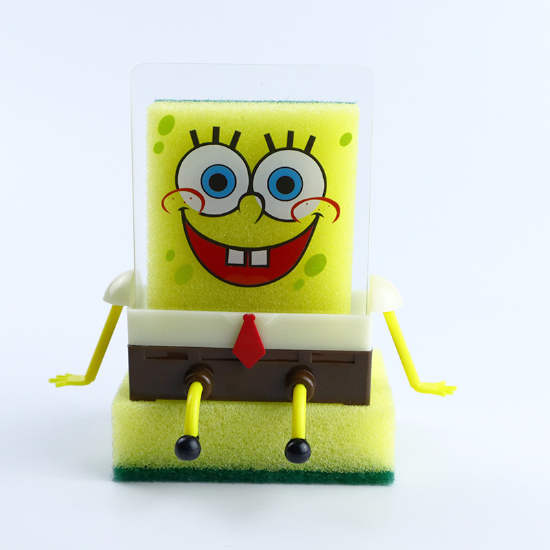 Lavado de platos de dibujos animados, limpieza de esponja, pequeño libro rojo, caja de jabón de cocina, canasta de drenaje de Bob Esponja, estante de drenaje, tazón de esponja