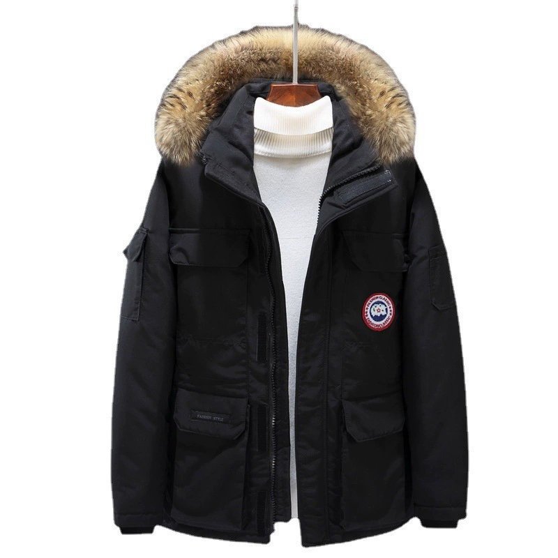 Men's short down jacket, winter trend velvet keep warm hoody, 2022, duck down