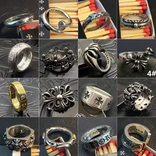 潮牌克羅心十字花戒指男女戒复古做旧嘻哈风格开口戒墓葬指环批发