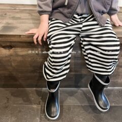 2024 Spring Collection Children's New Arrival Korean Style Cuffed Sweatpants Harem Pants Casual Pants 122561