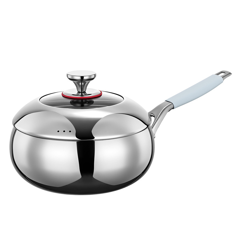 316 sartenas de acero inoxidable sin recubrimiento domésticas 2025 nuevo tipo de sartenas pequeñas para un solo alimento para fritar verduras