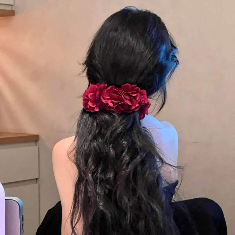 高端复古圆珠发夹发量少不硌头半扎发扭扭夹百搭花朵蝴蝶结抓夹女|undefined