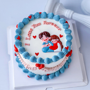 520 Valentine's Day Couple Soft Glue Plug-In Rainbow Gift Love Confession Soft Glue Set Cake Decoration