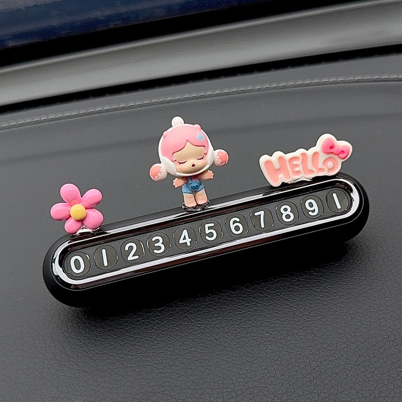 クリエイティブな装飾感 2025 新しい女性バブルマート駐車番号プレート車の一時的な移動電話番号プレート|undefined