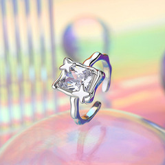 日韓星星鋯石小眾開口戒指女冷淡風ins時尚輕奢高級感個性食指環