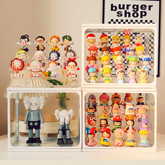バブルマットブラインド箱フィギュア収納展示棚大容量ガラス防塵キャビネットレゴ人形階段ケース付き