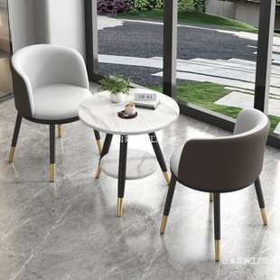 Light Luxury Balcony Table and Chair Three-Piece Set Internet Celebrity One Table and Two Chairs Creative Leisure Table Simple Reception Round Table Set Combination