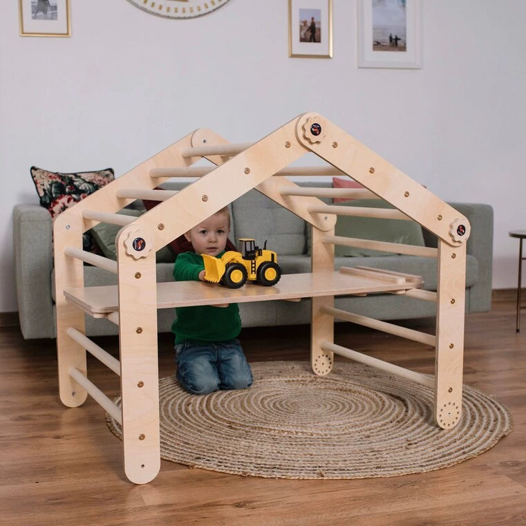 Деревянная скалолазная рамка Монтессори деформируемая деревянная треугольная рамка для малышей деревянная треугольная скалолазная рамка