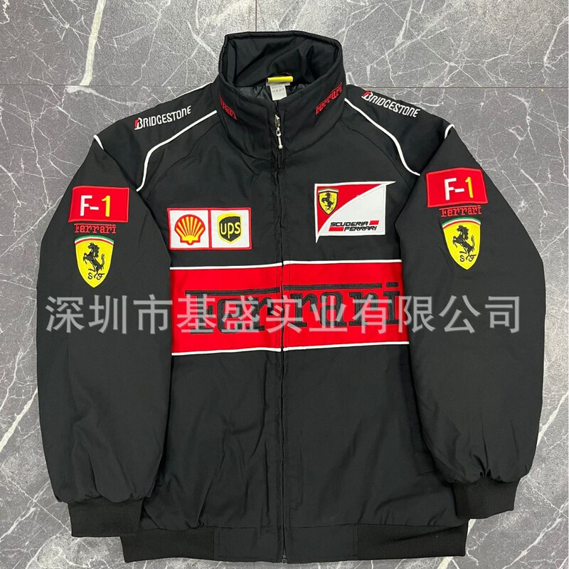 F1 Racing Suit F1 Ferrari Jacket Embroidered Racing Suit Retro Motorcycle Suit Cycling Suit Cotton Jacket Custom-Made F1 Racing Suit F1 Ferrari Jacket Embroidered Racing Suit Retro Motorcycle Suit Cycling Suit Cotton Jacket Custom-Made