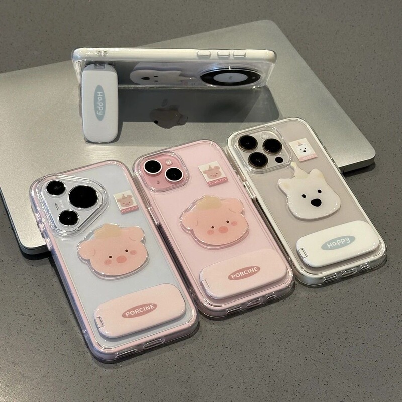 适用iPhone17ProMax粉猪西高地苹果16/15支架14/13/12手机壳软套|undefined