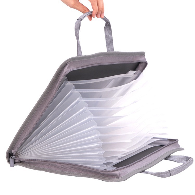 Deli/Deli 72560 tela bolsa de órgano portátil 13 rejilla A4 carpeta estudiante prueba bolsa de almacenamiento de papel de oficina de texto