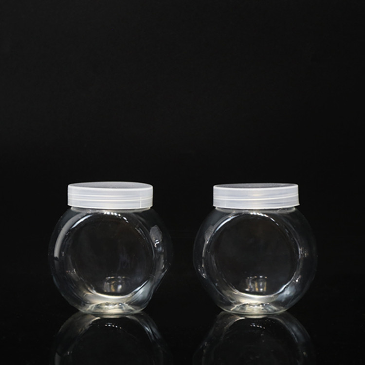 现货透明塑料异形食品罐 160/200/230ml PET饼干包装盒糖果罐