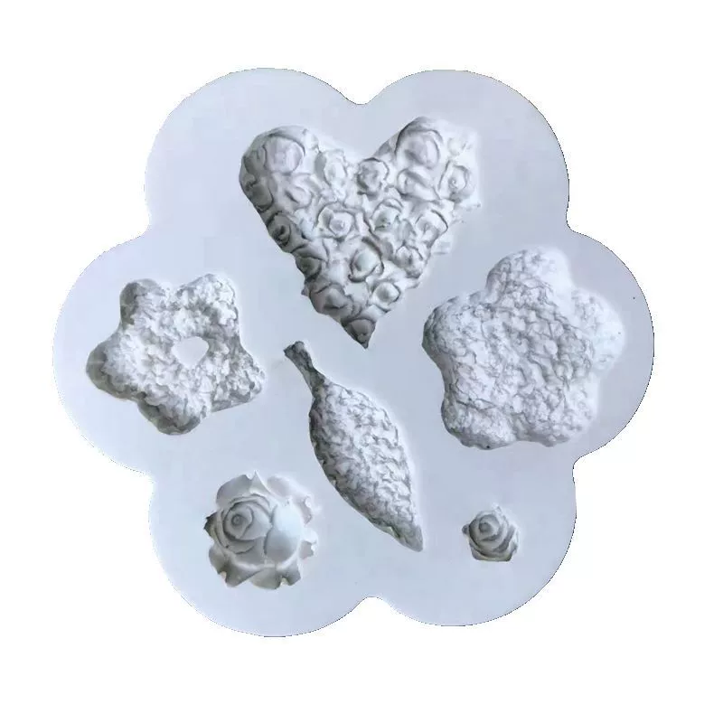 Silicone fondant, mold contains rose, acrylic clay, DIY