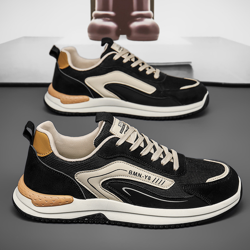 2026 verano nuevos zapatos deportivos de hombre con suela gruesa aumentada, zapatos de malla versátiles, zapatos de correr transpirables, zapatos casuales