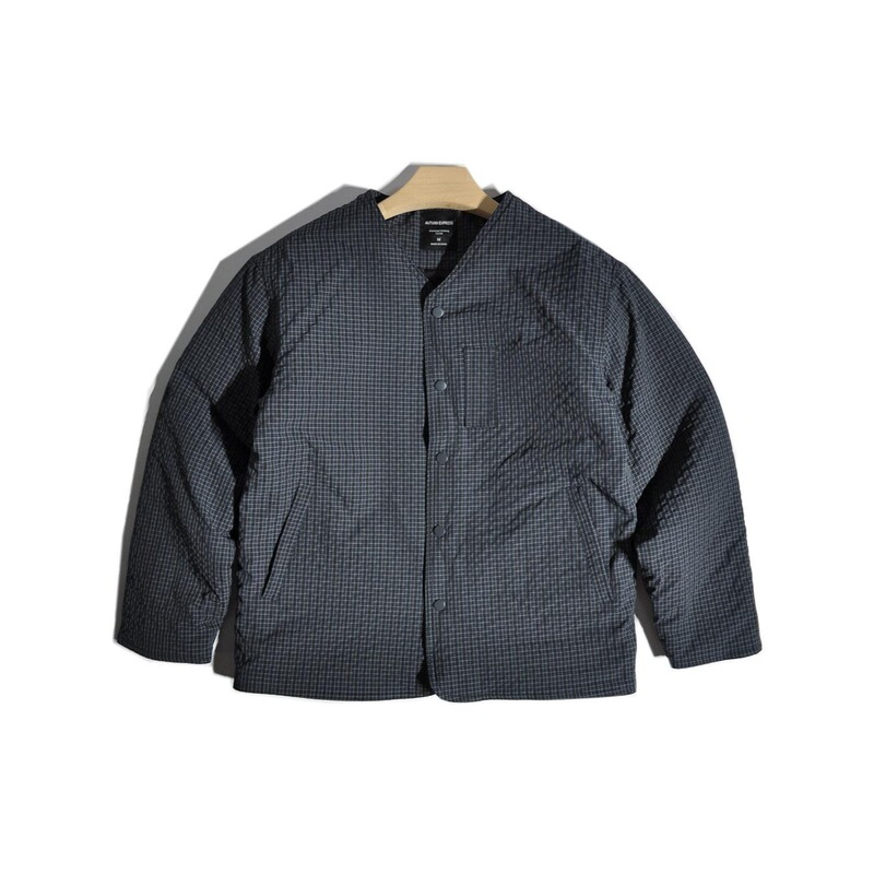 Japanese Retro Plaid Collarless Layered Quilted Cotton Jacket Loose Casual V-Neck Warm Cotton Coat Men's Outerwear