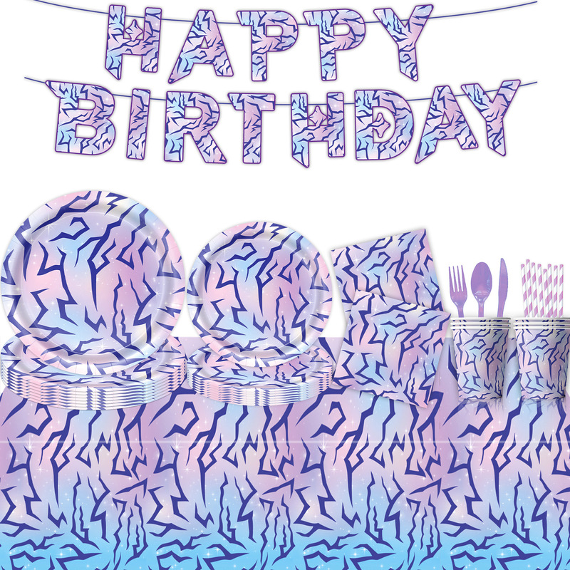 Amazon's New Edge-Wiping Witch Girl Group Tableware Birthday Party Supplies Tablecloth Paper Plate Paper Towel Flag Decoration