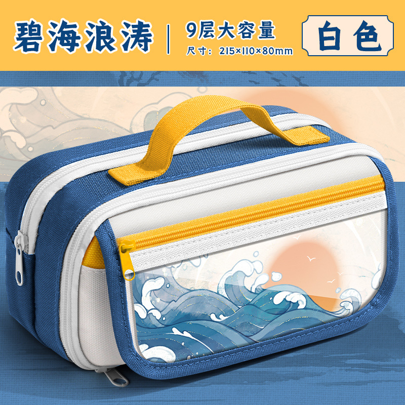 Olas de mar azul-blanco