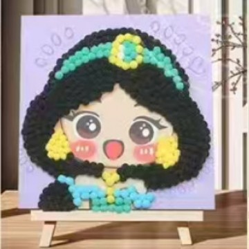 MQH024【高弹力毛球】 / 20*20cm 毛球画一套(自粘画板）