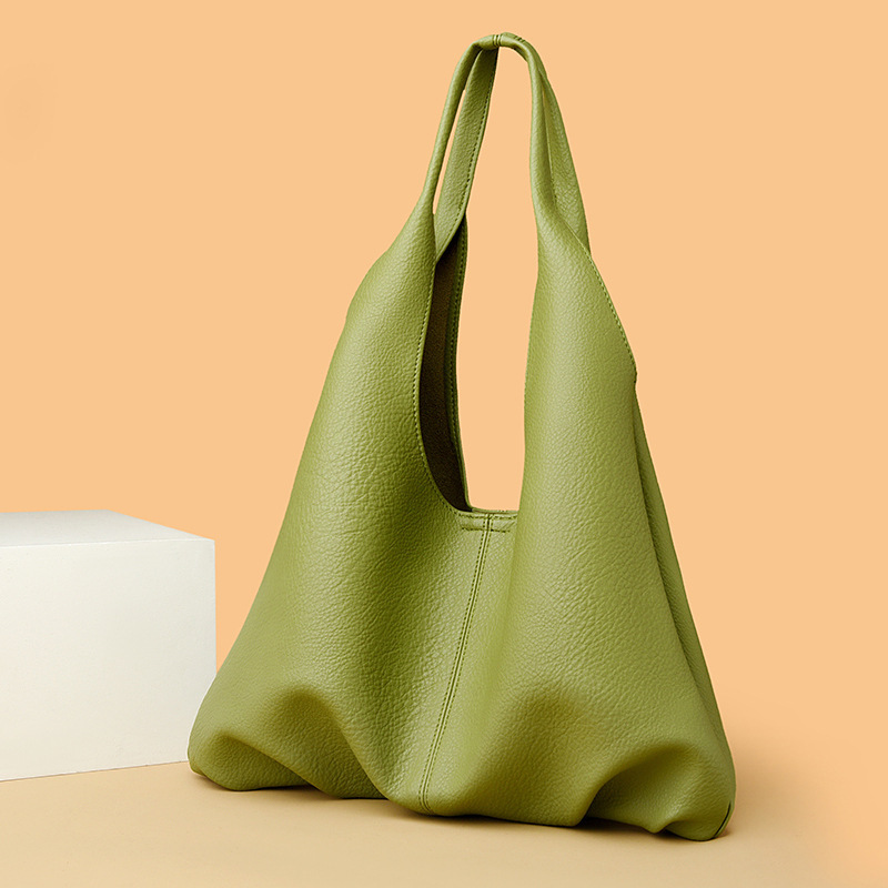 2023 New Bag Large Capacity Soft Leather Underarm Bag Women's Dumpling Bag Fashion Solid Color Casual Shoulder Crossbody Bag