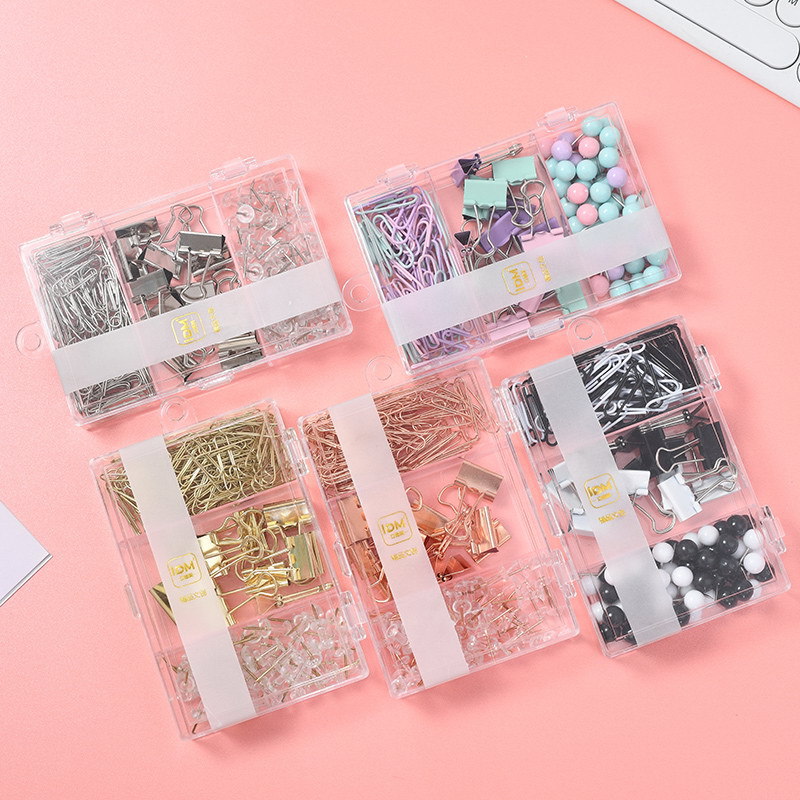 Lidemei ins estilo chapado en oro rosa chincheta larga cola clip de papel multifuncional oficina creativa combinación traje