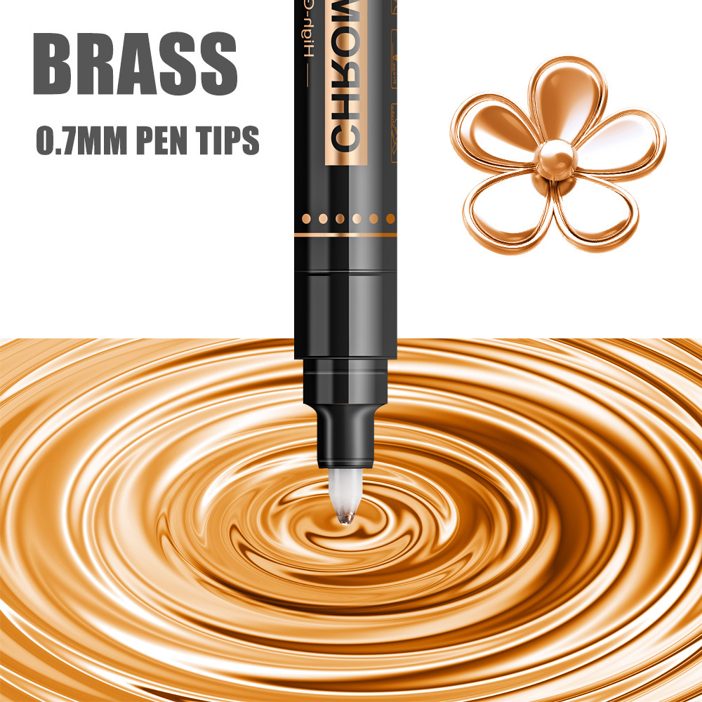 Espejo de 0,7 mm bolígrafo de pintura de oro bolígrafo de cromado bolígrafo de pintura de color modelo de bolígrafo de marca
