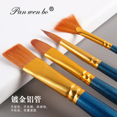 跨境亞馬遜新款7支畫筆套裝 木杆繪畫尼龍毛水粉筆美術畫畫顏料筆